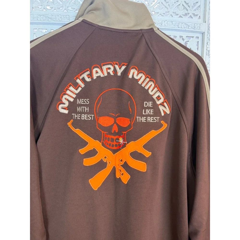 Star Co Unrestricted Apparel Military Mindz Jacket Mens XL Skull Graphic Grunge - Picture 7 of 8